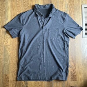 Vuori Ace Polo Shirt Mens Medium Grey Charcoal Short Sleeve V164